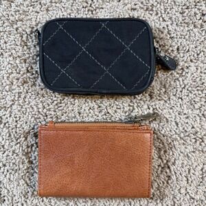 Vera Bradley Black Quilted Coin purse and Jen Co Brown Leather Wallet‎ budle